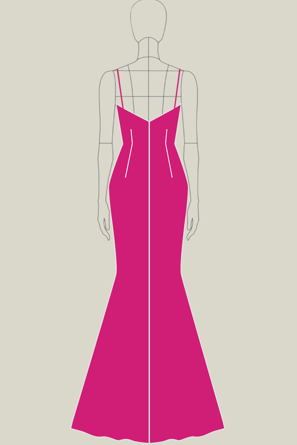 Lace Fuchsia Deep V-Neck Long Formal Dress with Slit