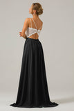 Eucalyptus Open Back Boho Chiffon Long Bridesmaid Dress with Lace