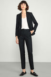 Grey Single Breasted Women Party Blazer