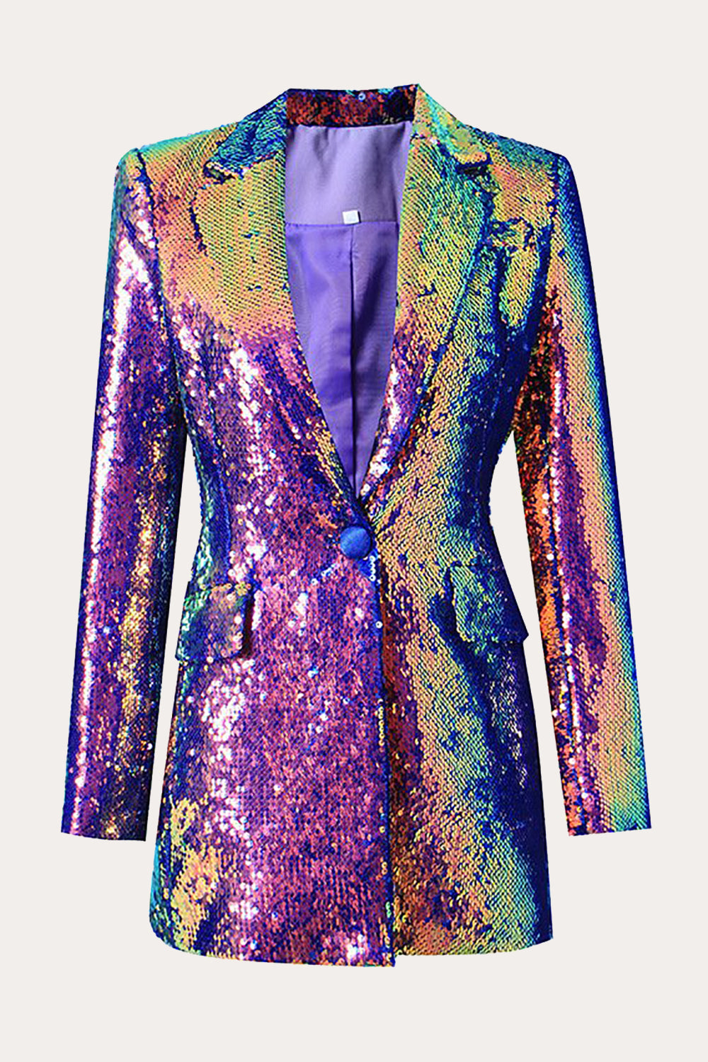 Sparkly Purple Sequins Prom Homecoming Women Blazer