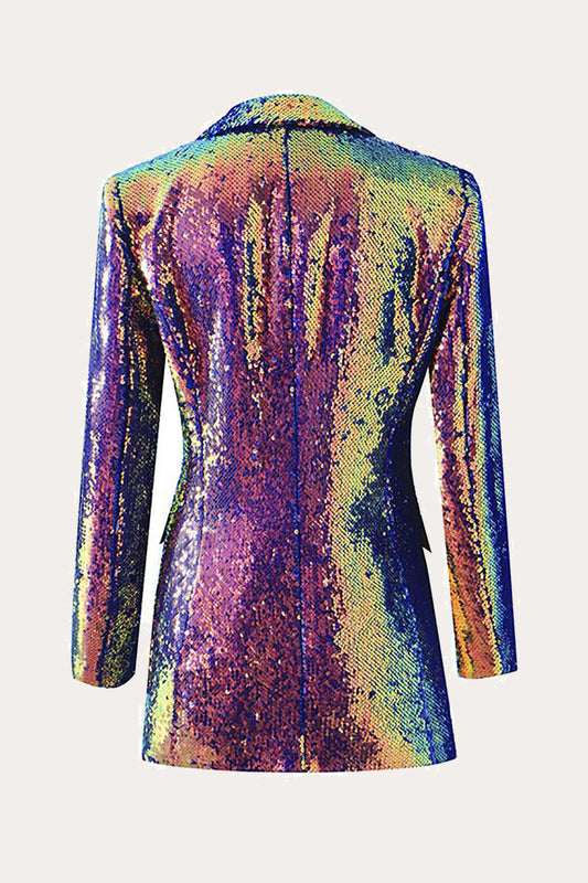 Sparkly Purple Sequins Prom Homecoming Women Blazer