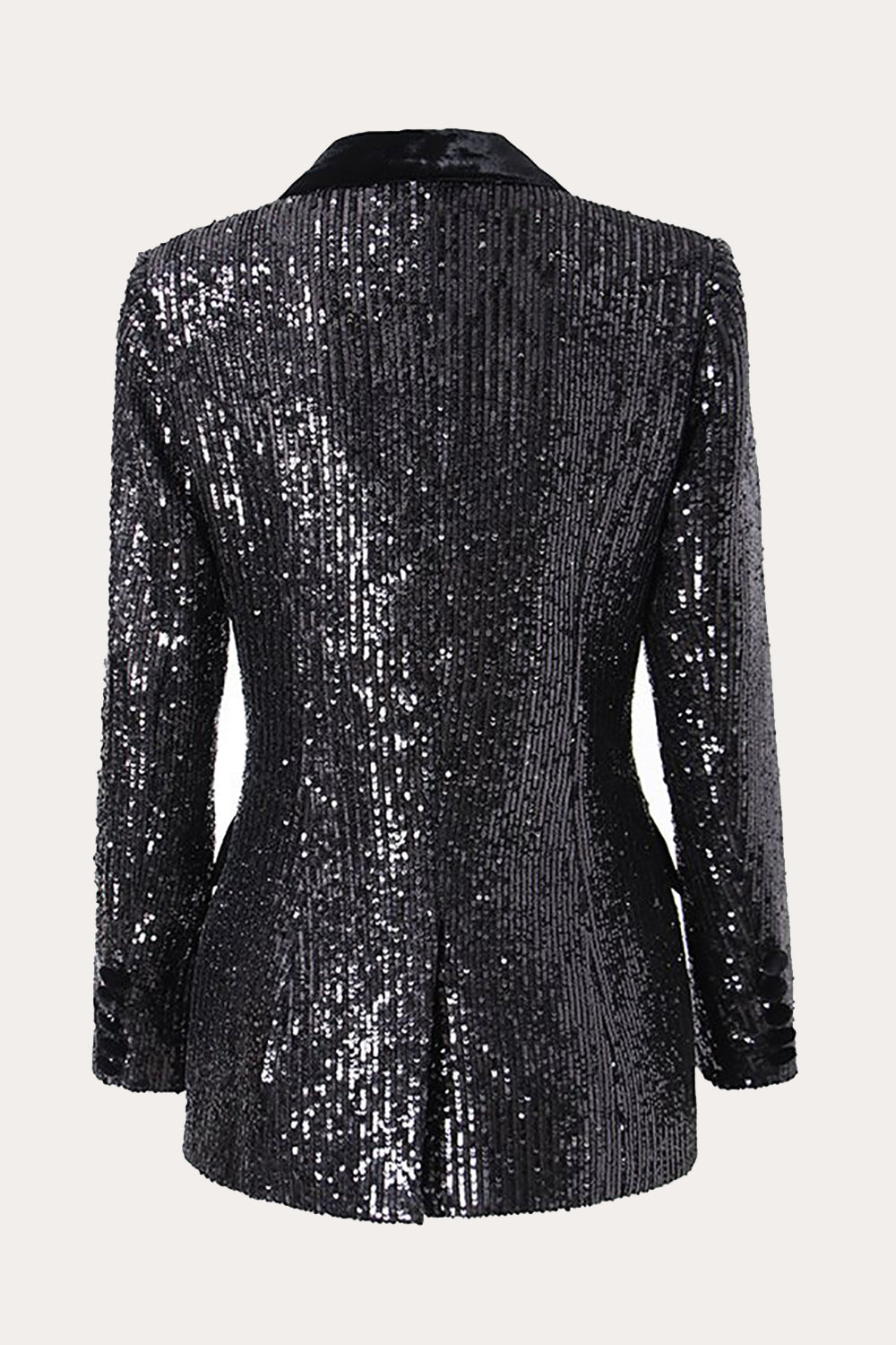 Sparkly Black Sequins Double Breasted Women Prom Blazer