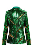 Sparkly Dark Green Sequins Women Party Blazer