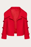 Red Peak Lapel Women Party Blazer