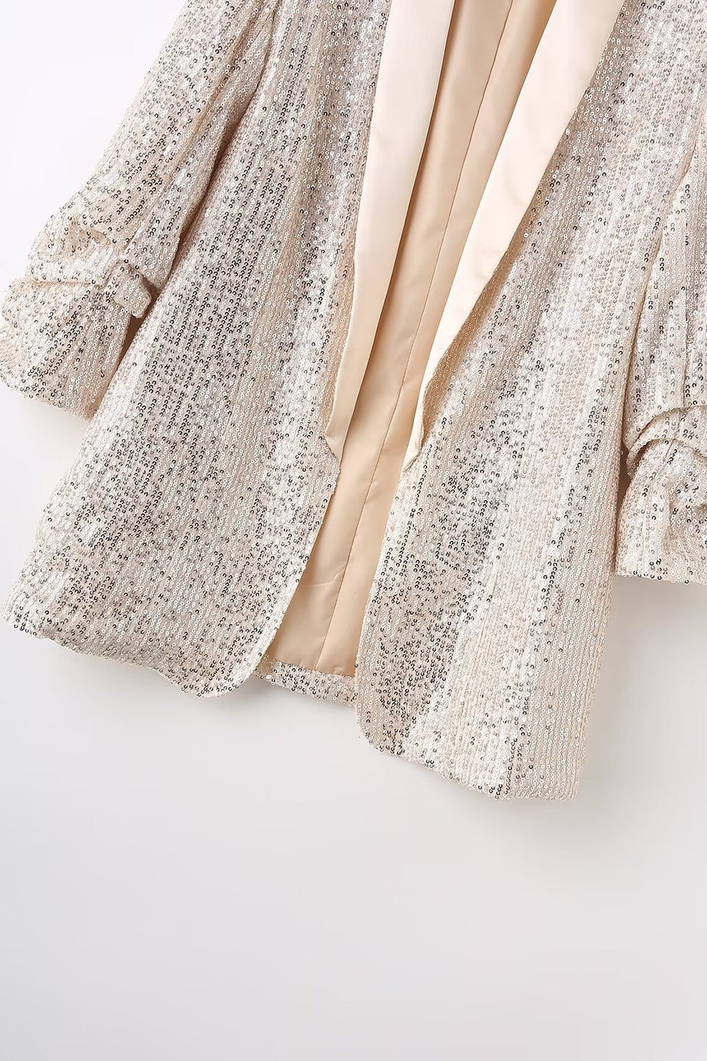 Sparkly Champagne Sequin Prom Party Blazer For Women