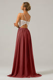 Eucalyptus Open Back Boho Chiffon Long Bridesmaid Dress with Lace