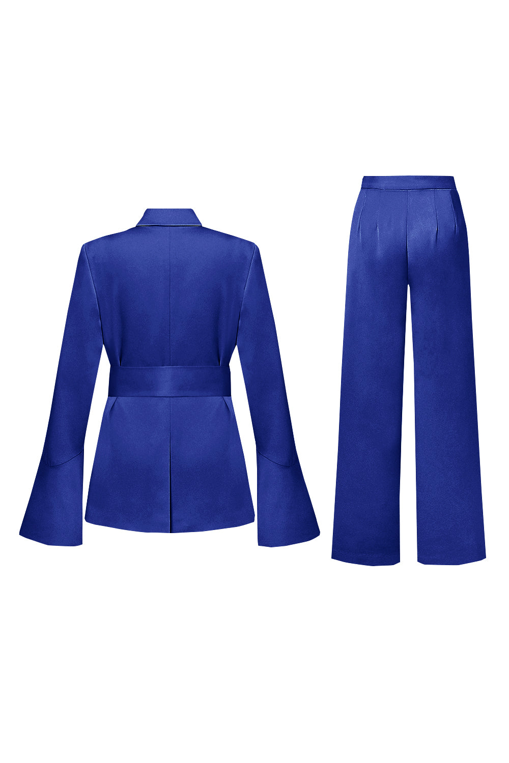 Champagne Double Breasted 2 Piece Women's Suits with Belt