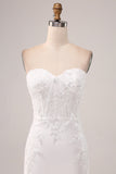 Ivory Strapless Mermaid Wedding Party Dress