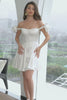 White A-Line Corset Short Graduation Dress with Ruffles