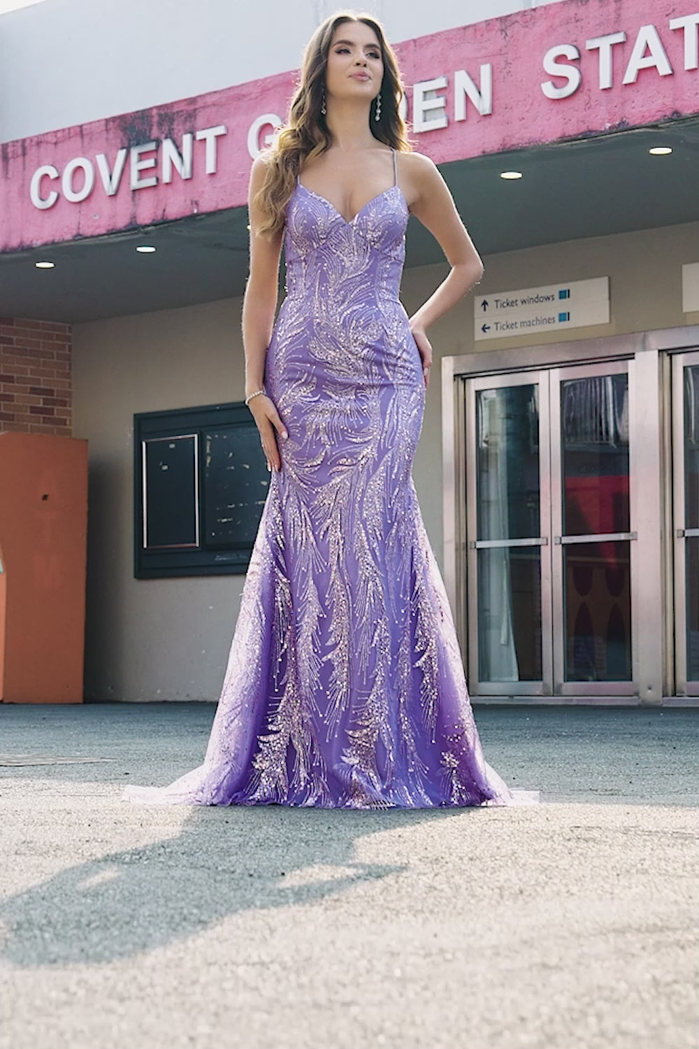 Sparkly Mermaid Lilac Long Prom Dress