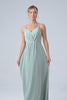 A-Line Spaghetti Straps Backless Maternity Matcha Bridesmaid Dress