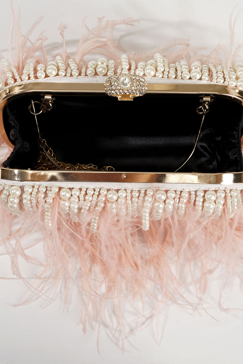 Vintage Ostrich Feather Blush Evening Bag