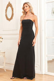 Black Mermaid Strapless Long Prom Dress