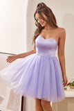 Sweetheart Purple A Line Tulle Homecoming Dress