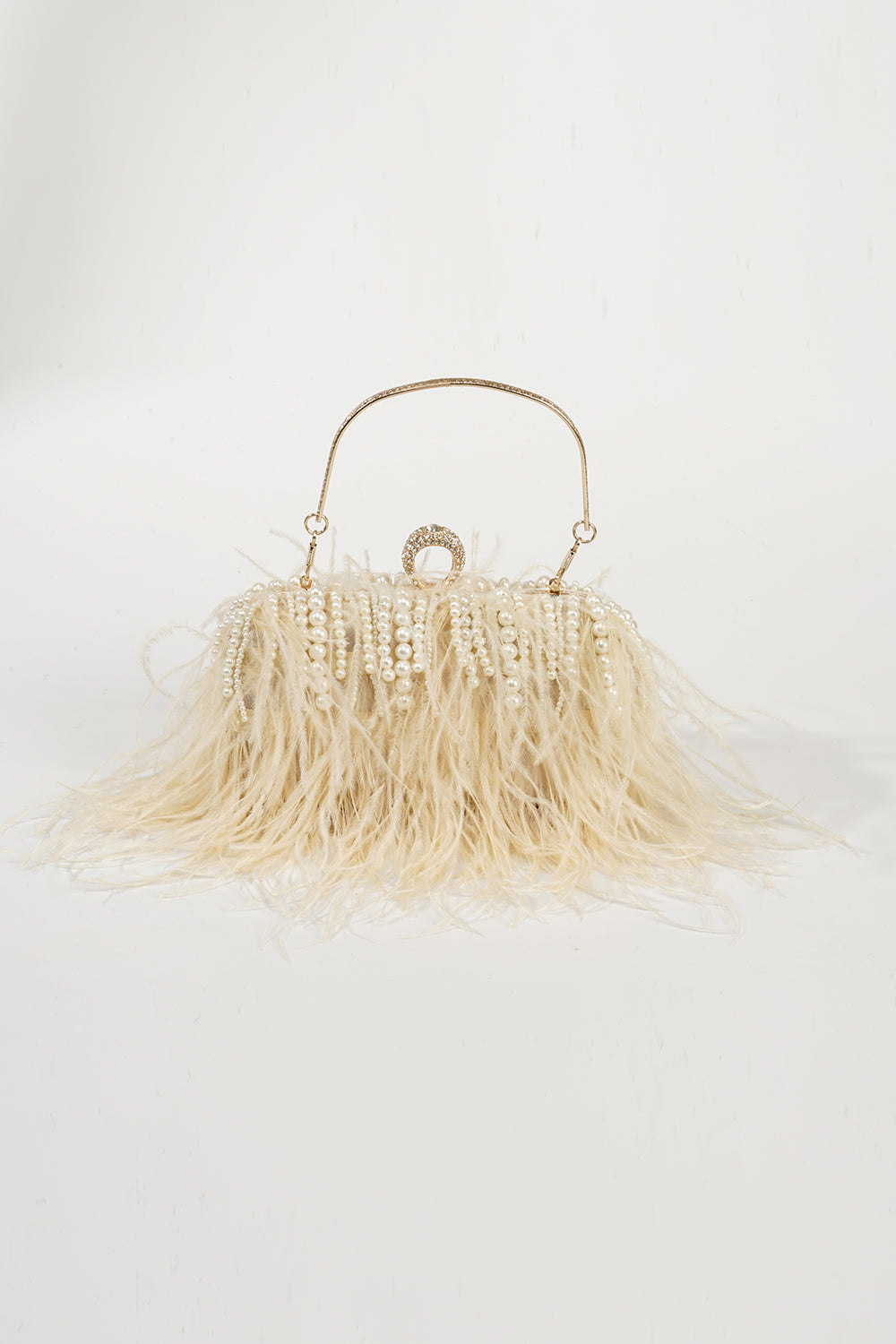 Vintage Ostrich Feather Blush Evening Bag