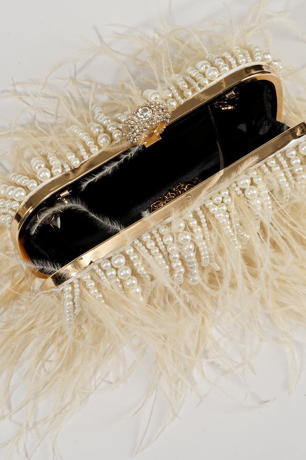 Vintage Ostrich Feather Blush Evening Bag