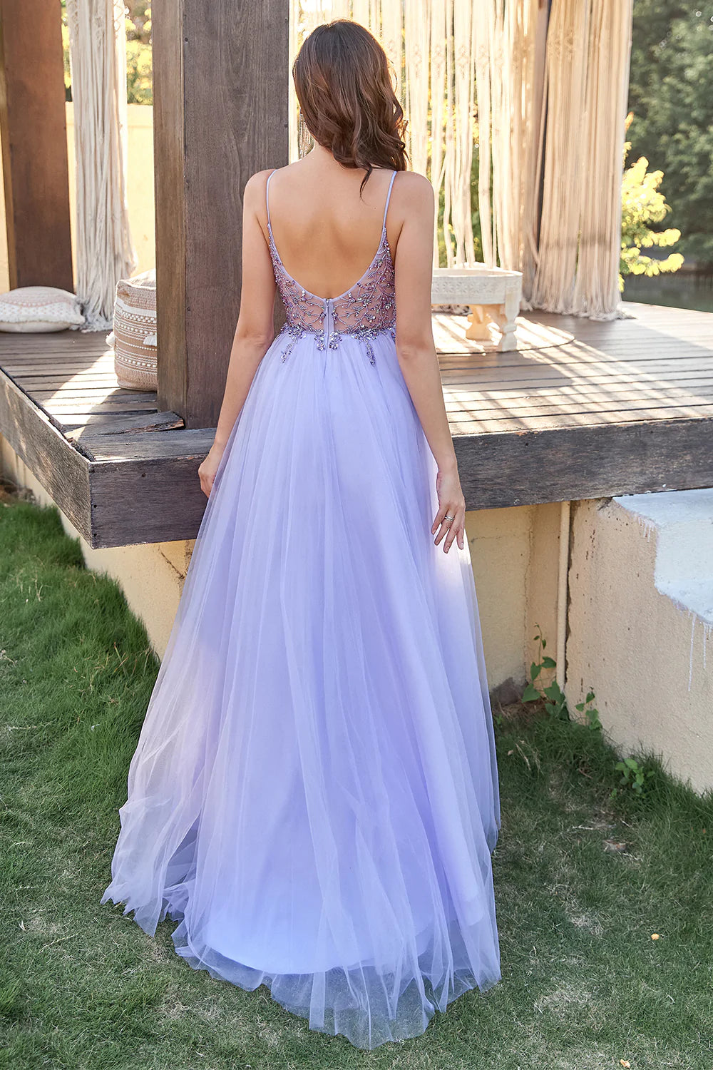 Purple Tulle A Line Purple Prom Dresses 2022 With 3D Flower Print,  Spaghetti Straps, Corset Back, And Sweep Train Perfect For Formal Parties,  Second Reception, Evening Events, Or Special Occasions Plus Size
