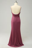 Spaghetti Straps Opne Back Desert Rose Plus Size Bridesmaid Dress