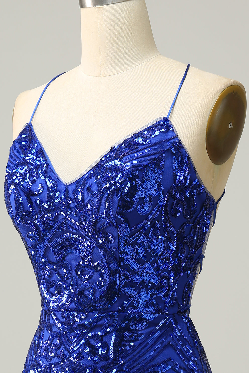 Royal Blue Sequins Bodycon Short Homecoming Dress