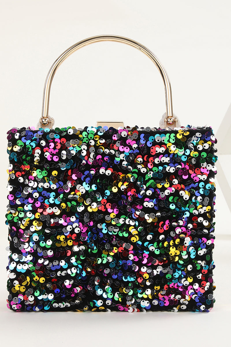 Sequins Black Prom Handbag