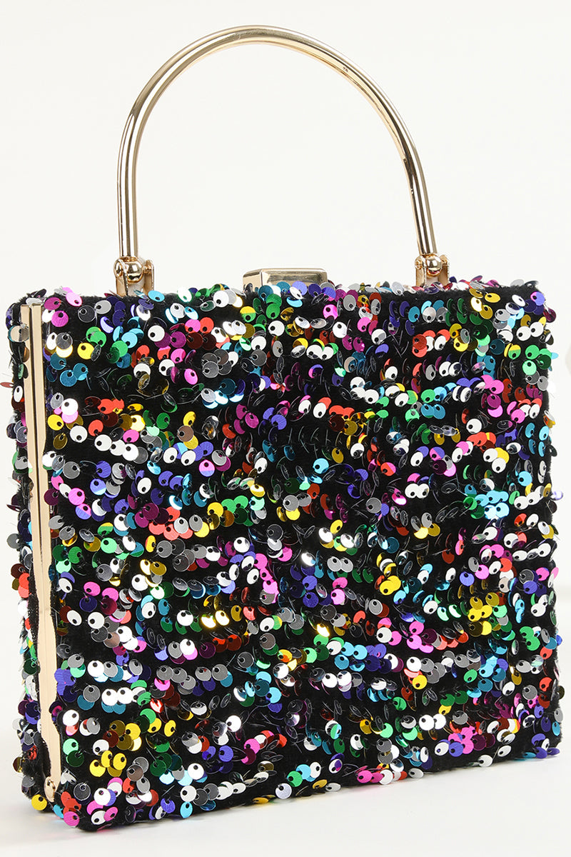 Sequins Black Prom Handbag